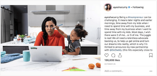 Ayesha Curry GoDaddy Make The World You Want Twitter Post