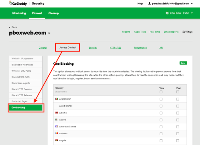 Block countries DDOS