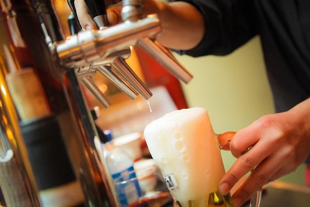 Brewery Pouring Draught Beer From Tap