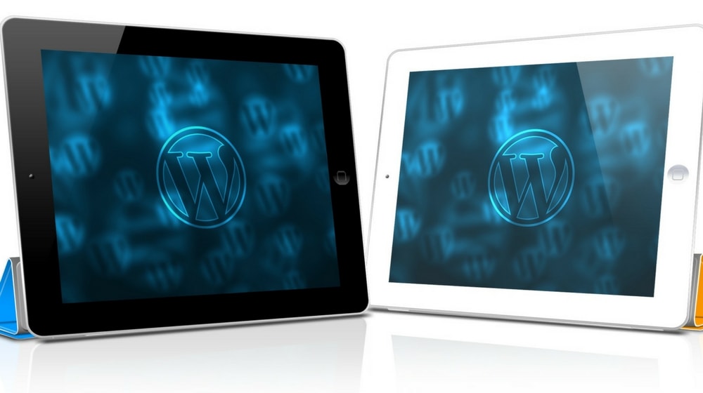 Two ipads with WordPress logos