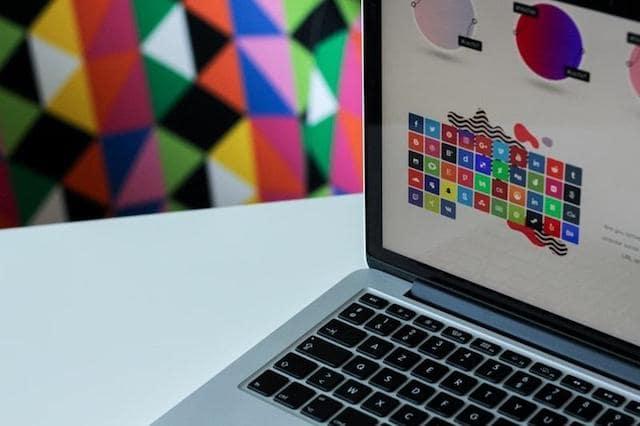 Colorful Graphic Design on Laptop