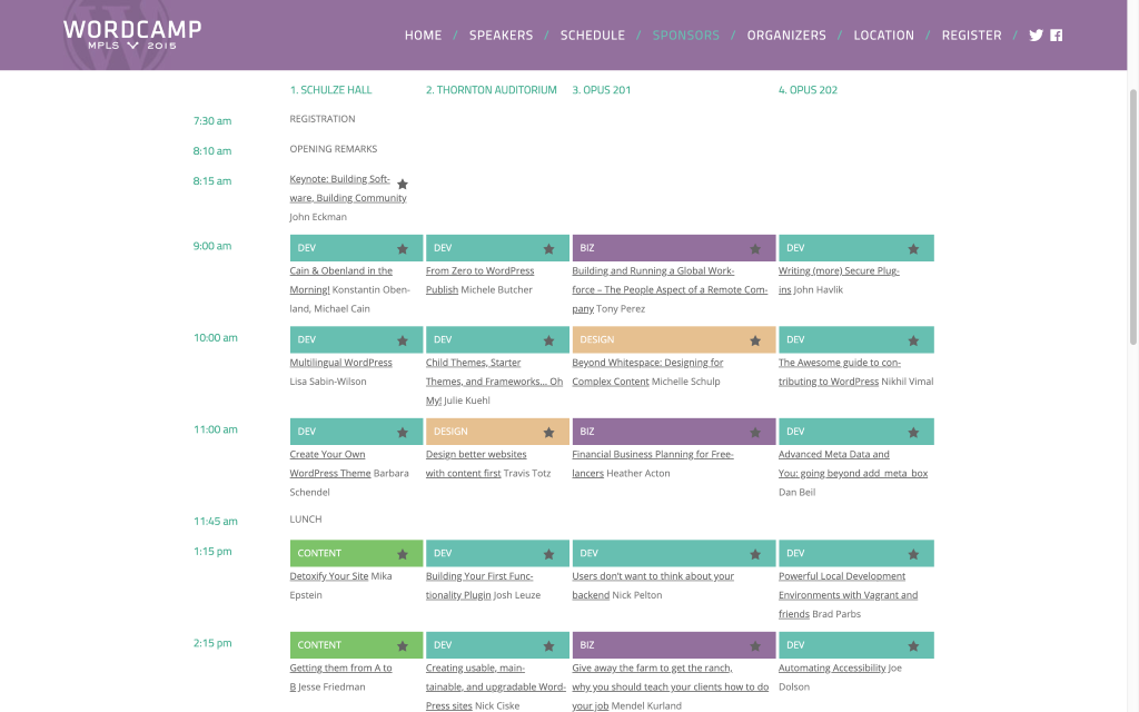 WordCamp MPLS 2015 schedule