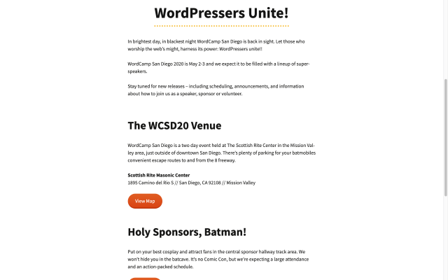 WordCamp San Diego 2020 schedule