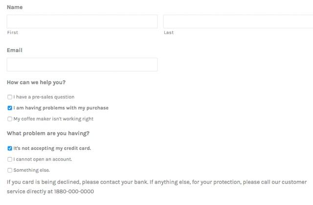 Contact Forms for Selling Online Issues