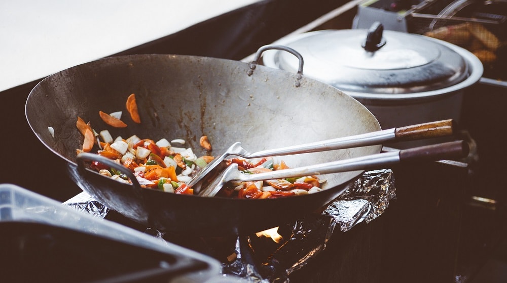 Restaurant Wok Cooking Sizzle Saute