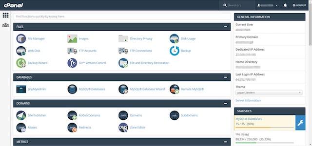 cPanel Interface