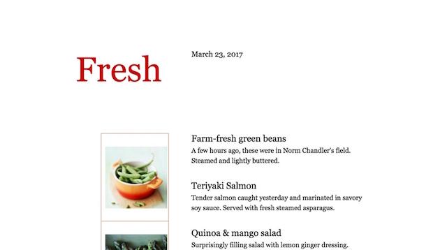 Create a Menu Sample