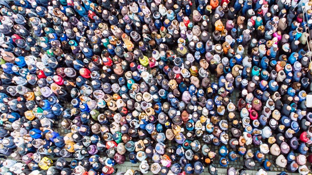 Crowd People Represents Connecting With Customers Via Email Marketing