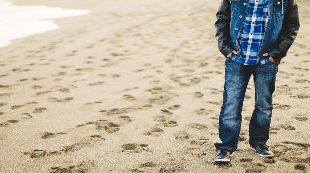 Digital Footprint Walking In The Sand