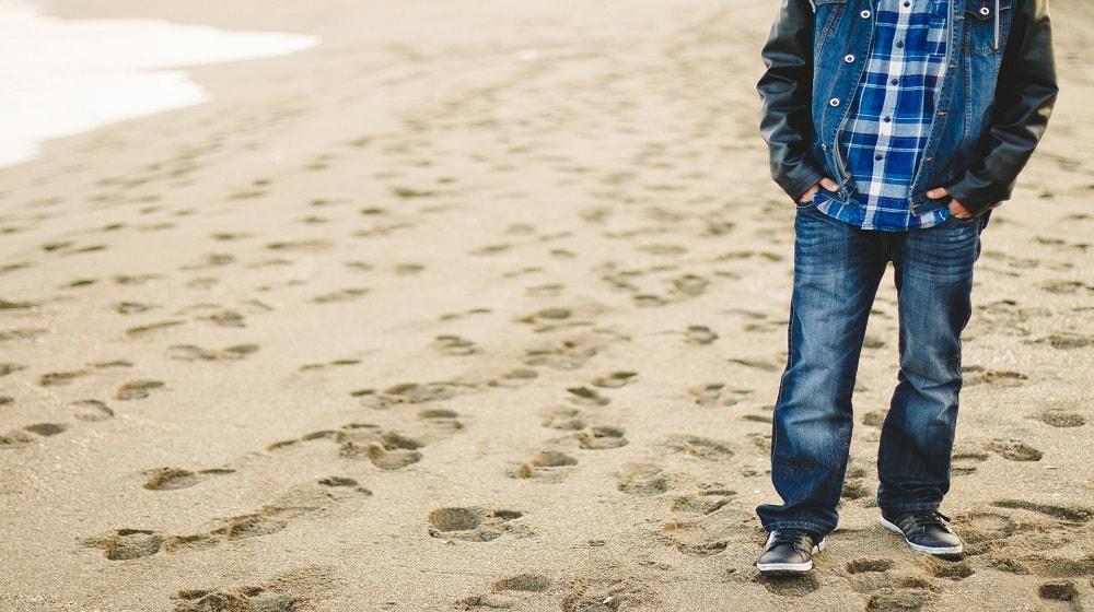 Digital Footprint Walking In The Sand