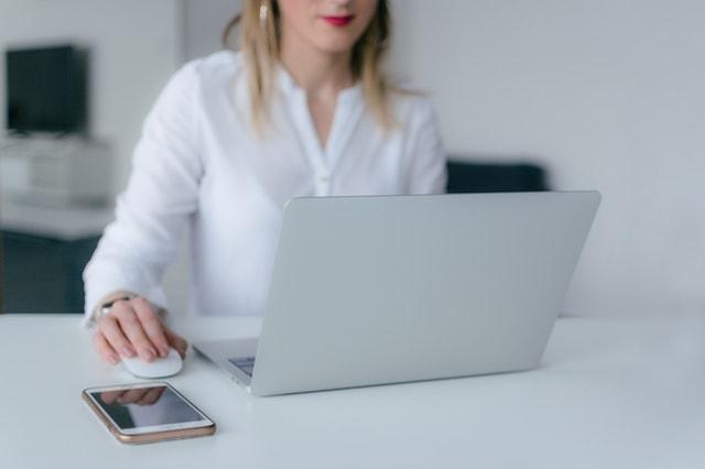 Woman With Laptop Illustrating Domain Flipping