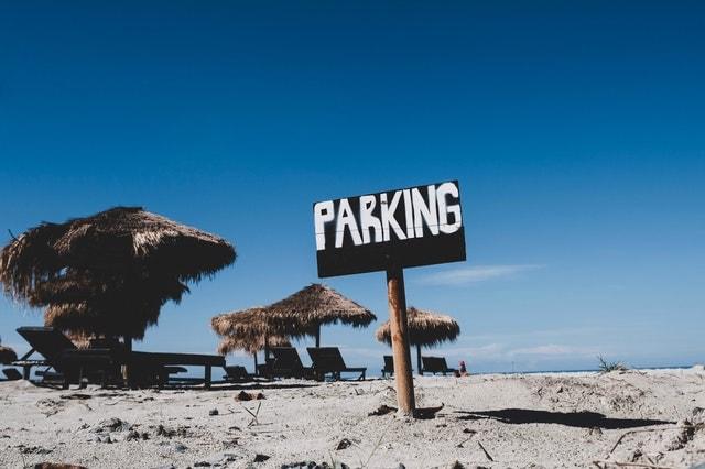 Parking Sign On Beach