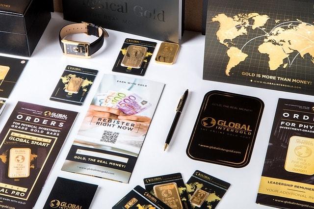 Branded Materials Sit on Display at a Table