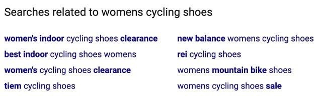 eCommerce SEO Related Search Example