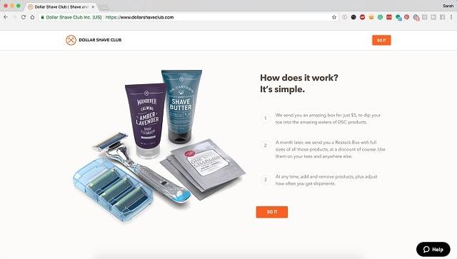 eCommerce Website Design Dollar Shave Club