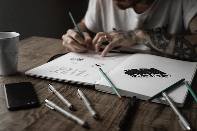 Email Design Graphic Designer Sketching Ideas