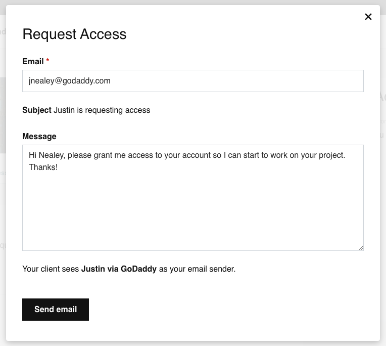 send pro access email