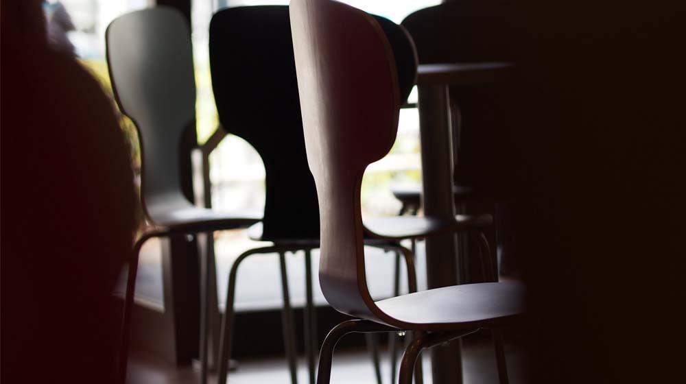 Empty Chairs in Business Represent Reflecting Before Giving Up On Business Idea