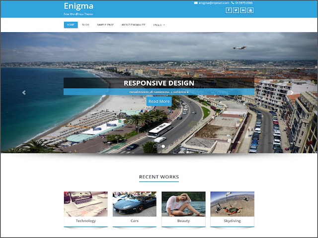 Free Responsive Portfolio WordPress Themes Enigma]
