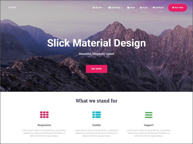 Free Responsive Portfolio WordPress Themes Hestia