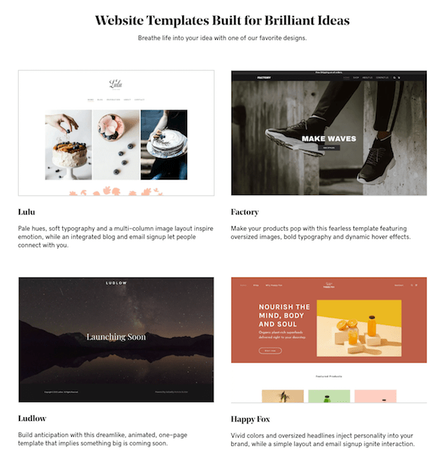 GoDaddy Website Templates Examples