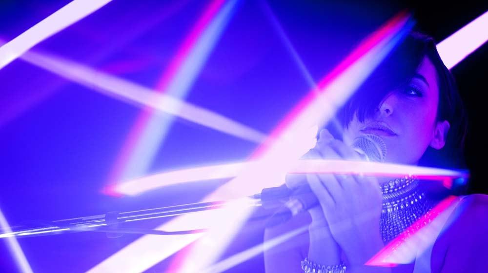 GoDaddy Elohim Closeup Bright Lights Microphone