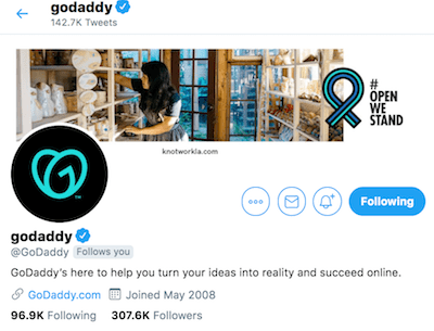 GoDaddy Twitter Header