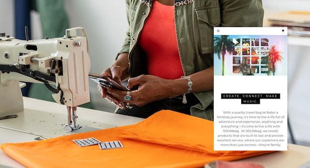 GoDaddy Websites Marketing Danielle Smith Sounbag Mobile Screenshot at Sewing Machine