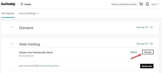 GoDaddy WordPress Cpanel Access