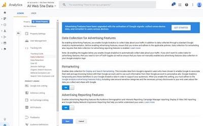 Google Analytics Data Collection For Advertising Features