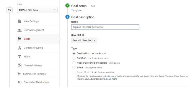 Google Analytics Funnels Description