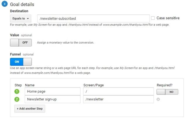 Google Analytics Funnels Details