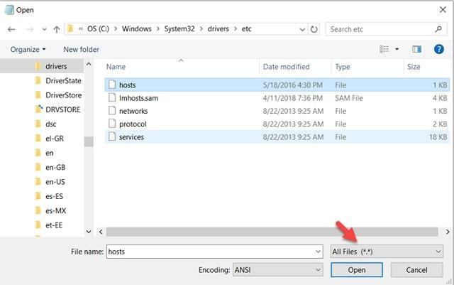 Hosts File Open