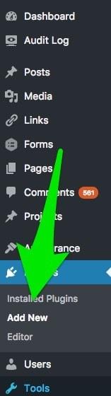 WordPress New Plugin Menu Option