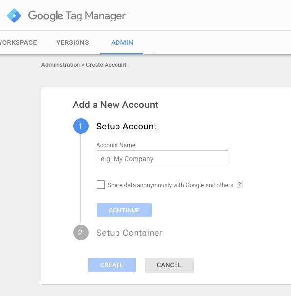 Google Tag Manager Account Setup