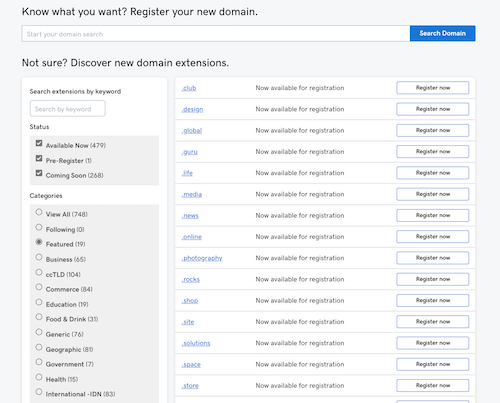 How To Buy A Domain Name Domain Extensions Search