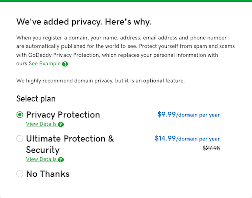 How To Buy A Domain Privacy Checkout