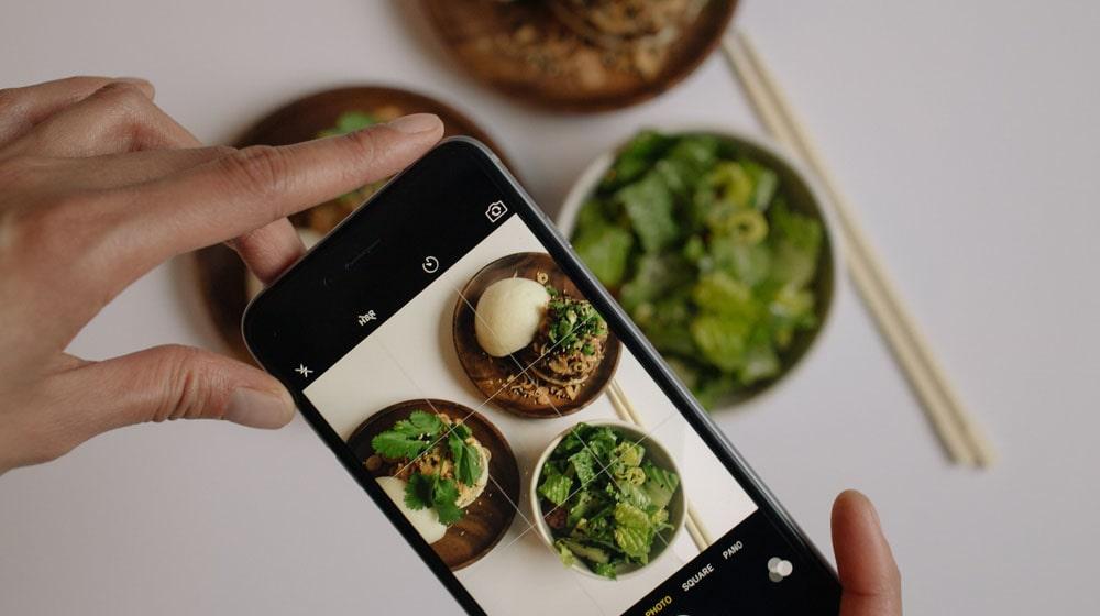 Taking Picture of Food Illustrates Creating Instagram Account