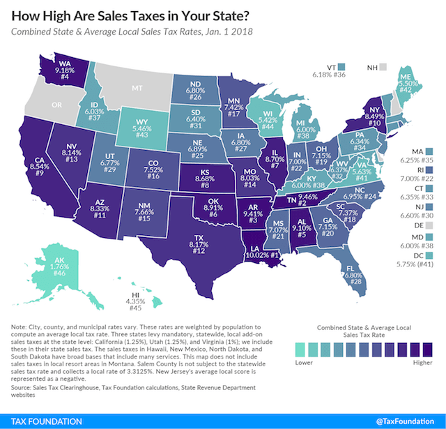 How to File Taxes U.S. State Sales Tax Map