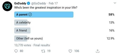 Screenshot Of GoDaddy Twitter Poll Example