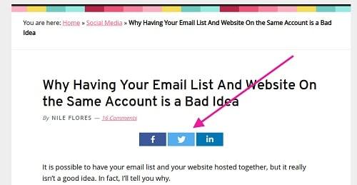 Example Of Blog Social Share Buttons