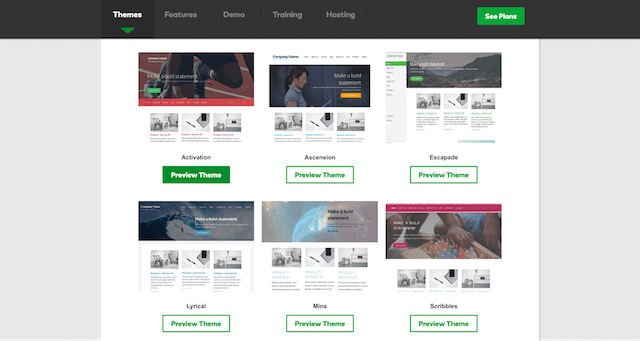 GoDaddy List of WordPress Themes