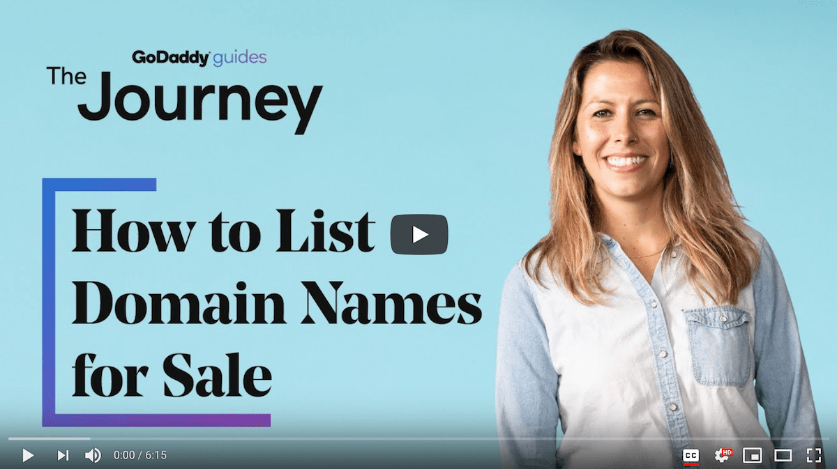 How to List Domain Names for Sale Journey Video