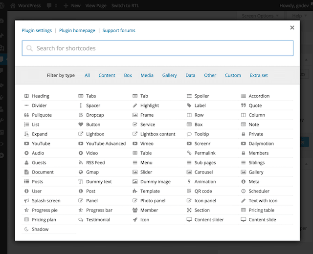 Shortcoder Plugin Search