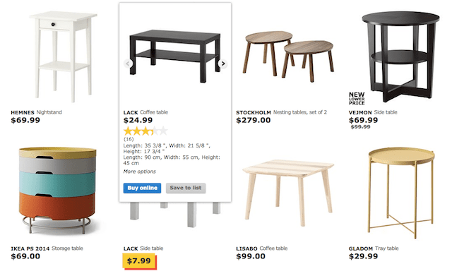 IKEA eCommerce Product Page