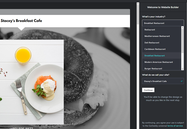 Initial Setup GoDaddy Websites + Marketing Restaurant Industry
