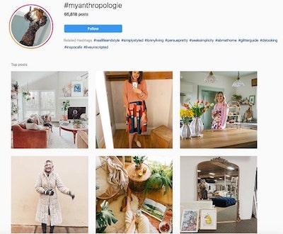 Instagram Marketing Strategy Anthropologie Hashtag Example
