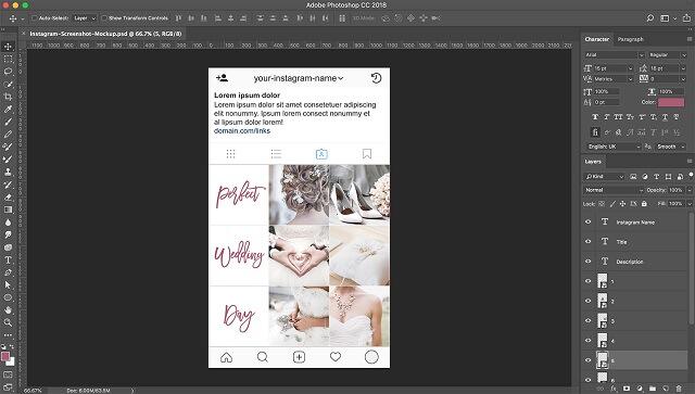 Instagram Photoshop Fill Layout