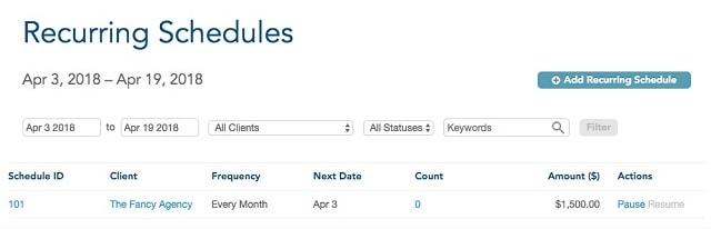 Invoice Customers Recurring