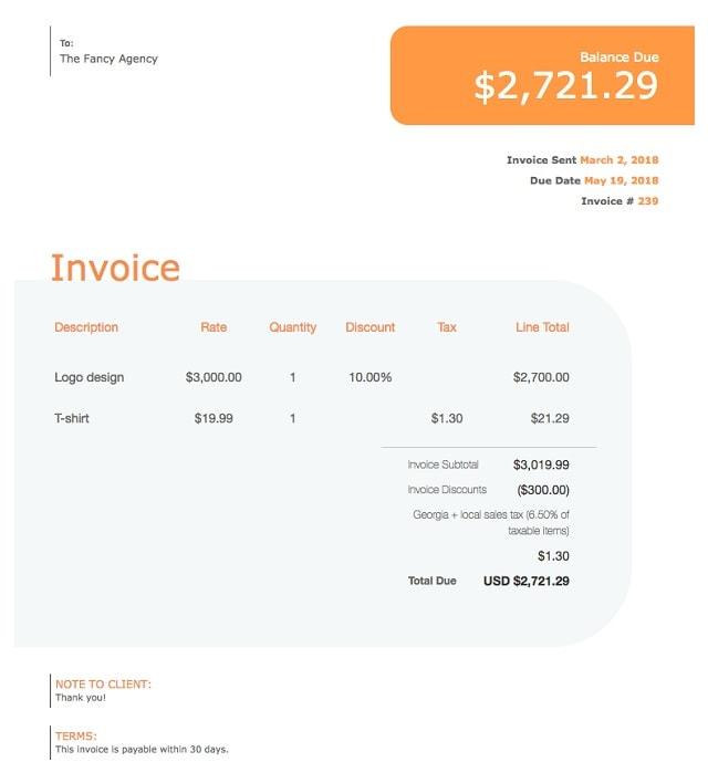 Invoice Customers Sales Tax